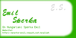 emil sperka business card
